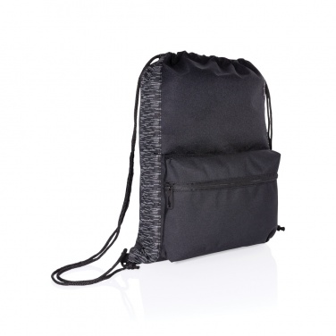 Logo trade promotional gift photo of: AWARE™ RPET Reflective drawstring backpack