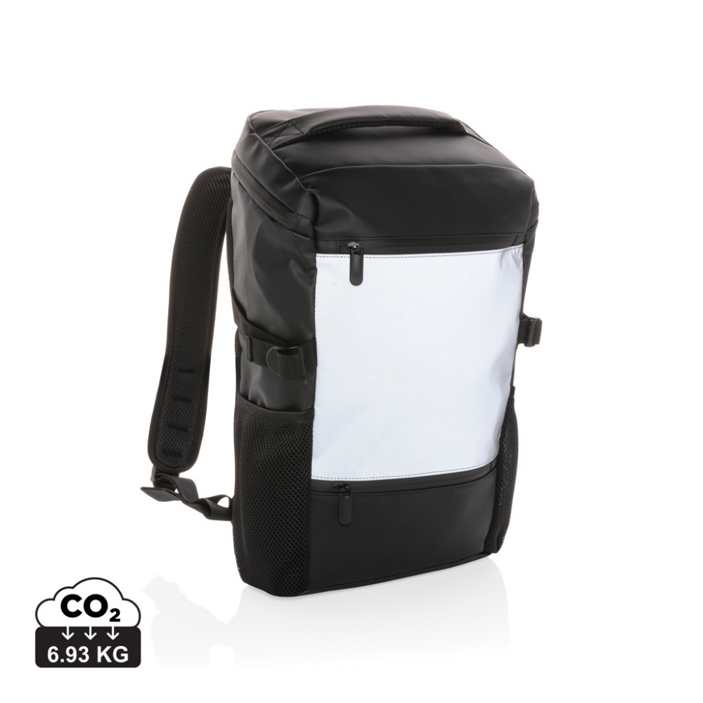 Logotrade promotional merchandise photo of: PU high visibility easy access 15.6" laptop backpack