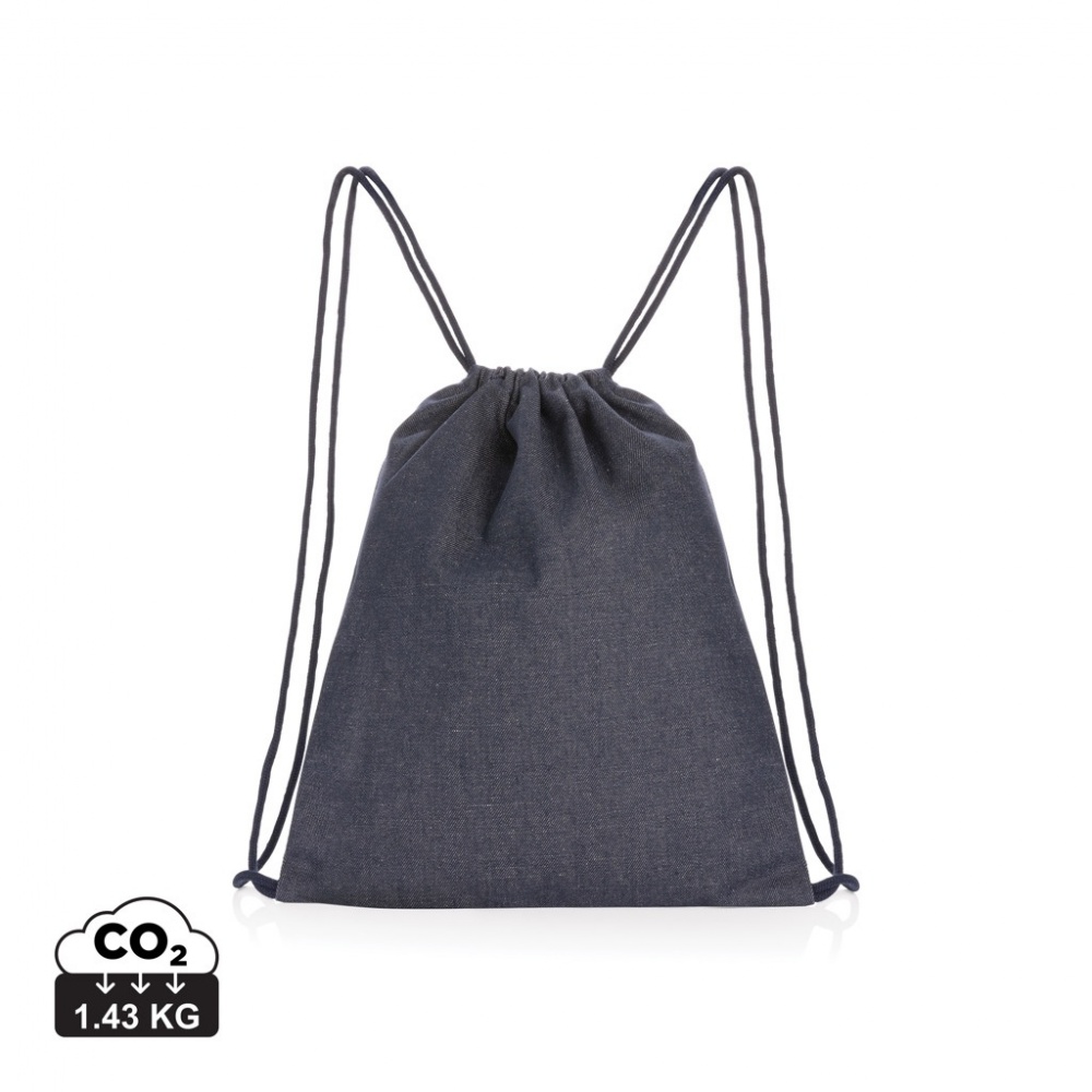 Logotrade corporate gifts photo of: Impact AWARE™ recycled denim drawstring backpack