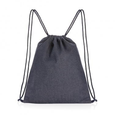 Logo trade promotional merchandise image of: Impact AWARE™ recycled denim drawstring backpack