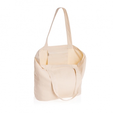 Logo trade promotional merchandise photo of: Impact Aware™ 240 gsm rcanvas shopper w/pocket undyed