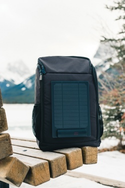 Logo trade promotional merchandise picture of: Pedro AWARE™ RPET deluxe backpack with 5W solar panel