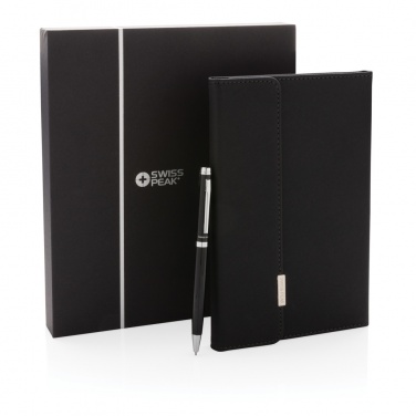 Logotrade promotional merchandise photo of: Swiss Peak deluxe A5 notebook and pen set