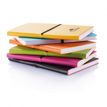 Logo trade promotional giveaways image of: Deluxe softcover A5 notebook