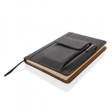 Logo trade business gift photo of: Notebook with phone pocket