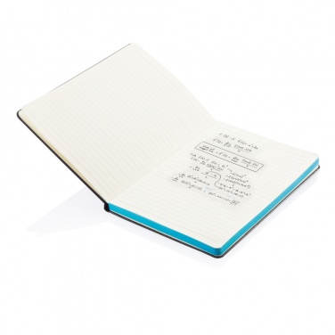Logo trade business gift photo of: Deluxe hardcover A5 notebook with coloured side