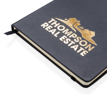 Logo trade corporate gifts image of: Deluxe hardcover PU A5 notebook