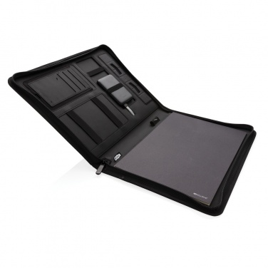 Logotrade promotional item picture of: Air 5W wireless charging portfolio A4 w/ 5000 mAh powerbank