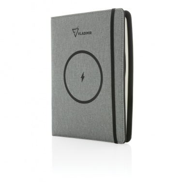Logotrade promotional item image of: Air 5W wireless charging notebook with 5000mAh powerbank