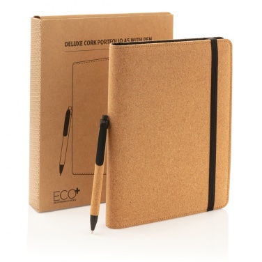 Logotrade promotional products photo of: Deluxe cork portfolio A5 with pen