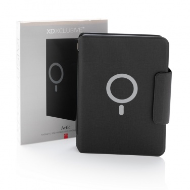 Logo trade promotional merchandise image of: Artic Magnetic 10W wireless charging A5 notebook