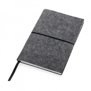 Logo trade promotional giveaway photo of: GRS certified recycled felt A5 softcover notebook