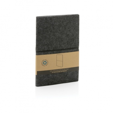 Logo trade promotional items image of: GRS certified recycled felt A5 softcover notebook