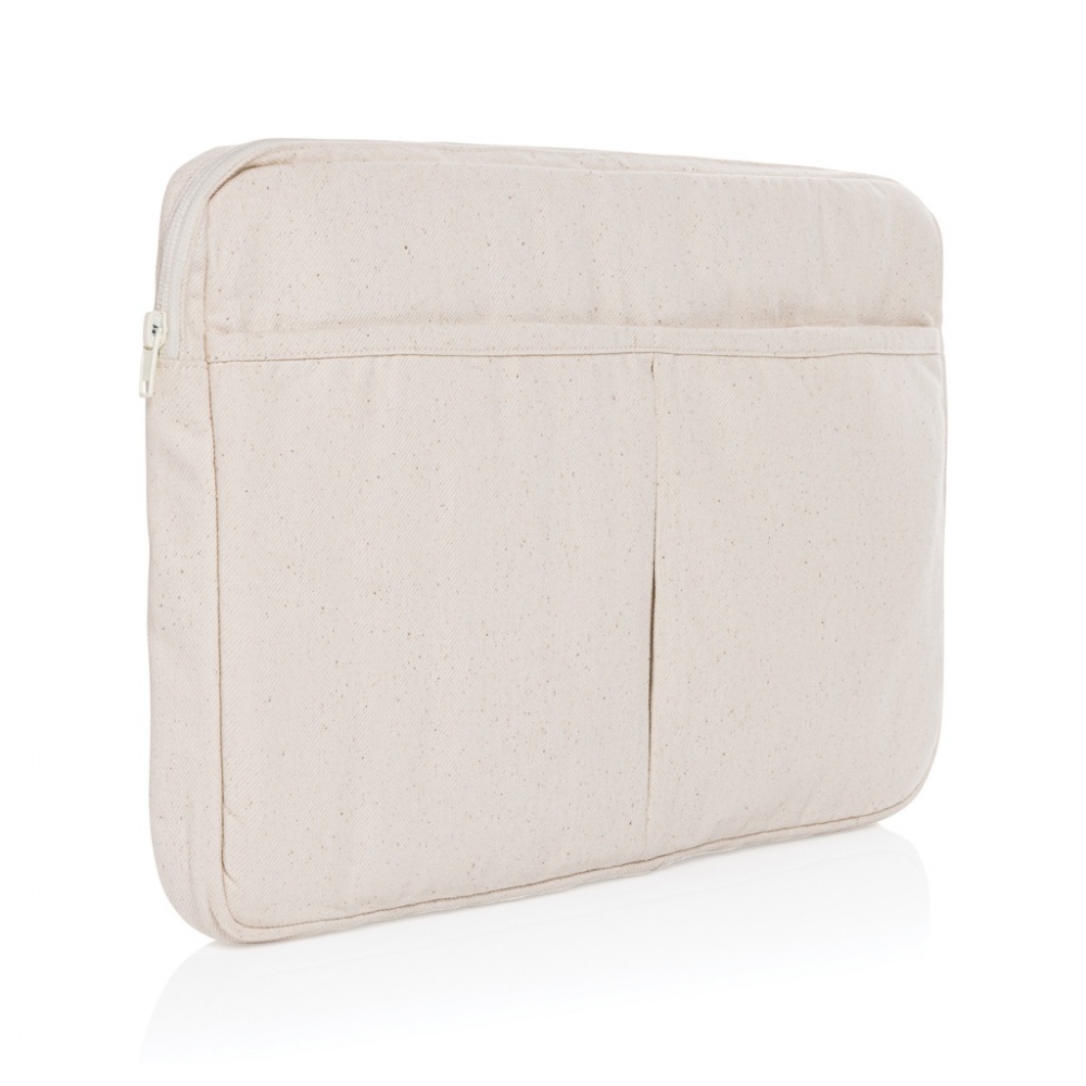Logo trade corporate gifts image of: Laluka AWARE™ recycled cotton 15.6 inch laptop sleeve