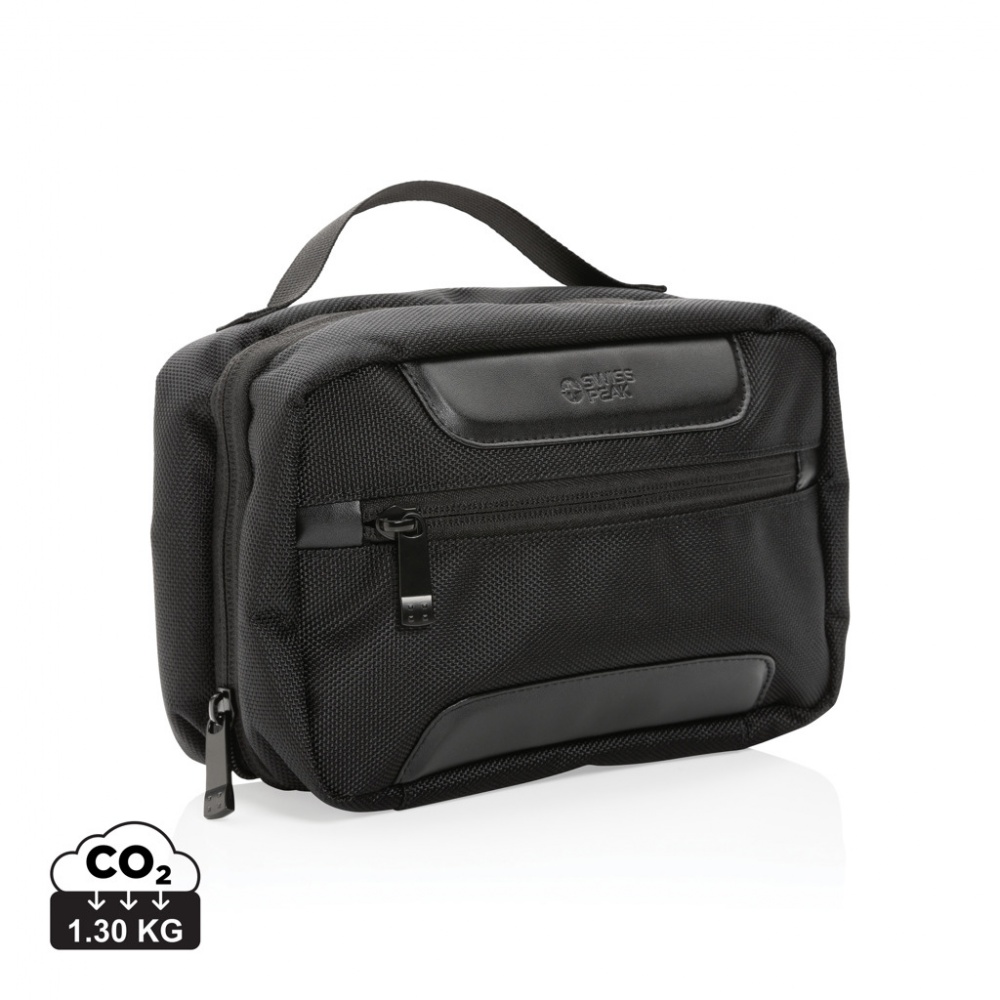Logo trade promotional giveaways picture of: Swiss Peak AWARE™ RPET Voyager toiletry bag