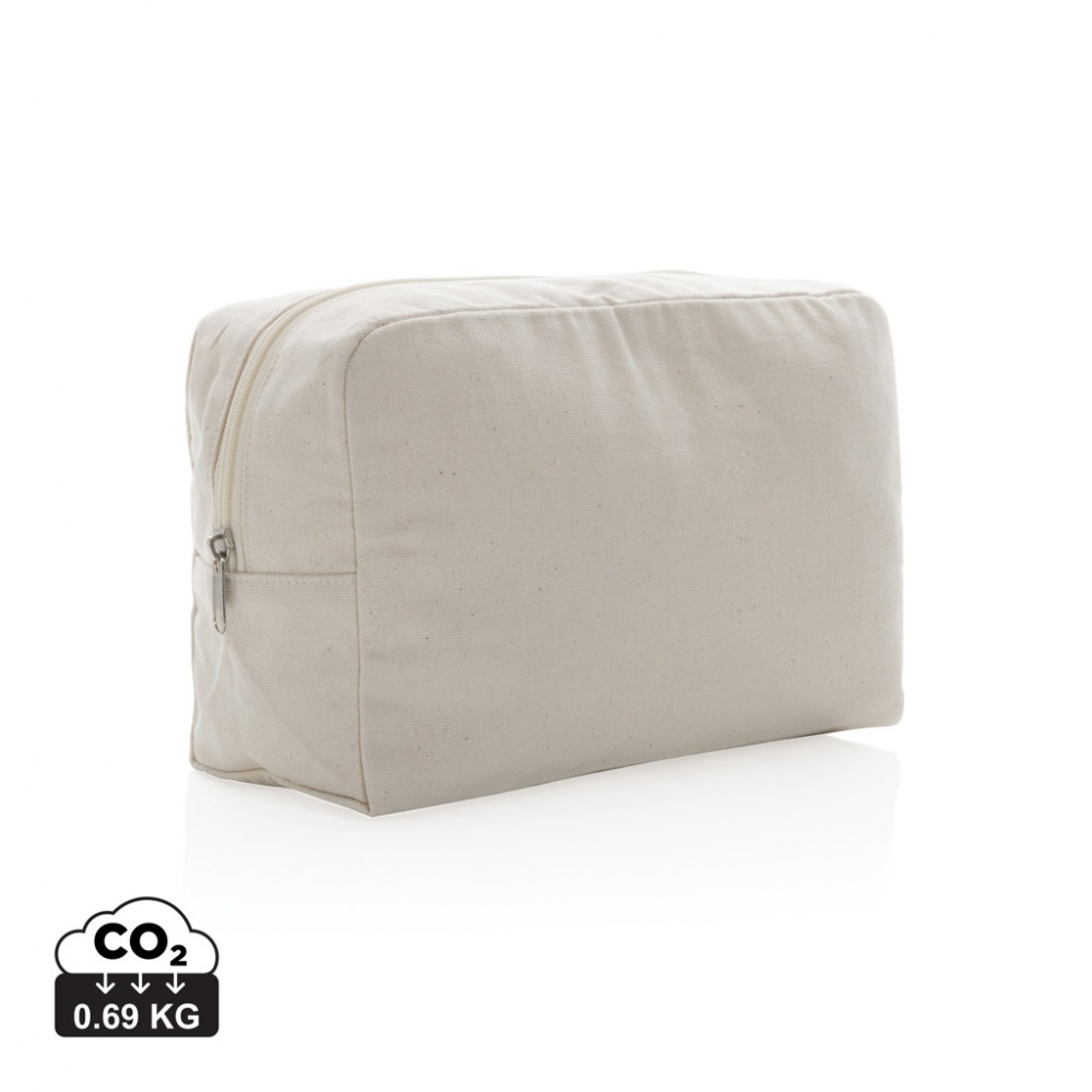Logo trade corporate gift photo of: Impact Aware™ 285 gsm rcanvas toiletry bag undyed