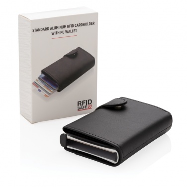 Logo trade corporate gift photo of: Standard aluminium RFID cardholder with PU wallet