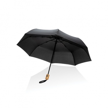 Logotrade promotional item picture of: 21" Impact AWARE™ RPET 190T bamboo auto open/close umbrella