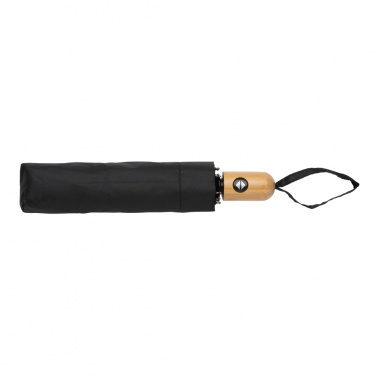 Logotrade corporate gift image of: 21" Impact AWARE™ RPET 190T bamboo auto open/close umbrella