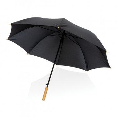 Logotrade promotional giveaway image of: 27" Impact AWARE™ RPET 190T auto open bamboo umbrella