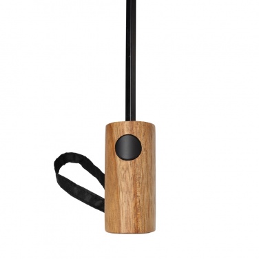 Logo trade promotional giveaway photo of: Kaycey 21" AWARE™ RPET Acacia wood mini auto open umbrella