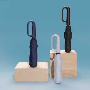 Logotrade promotional giveaway picture of: Yara 21" AWARE™ RPET solid colour umbrella with carabiner