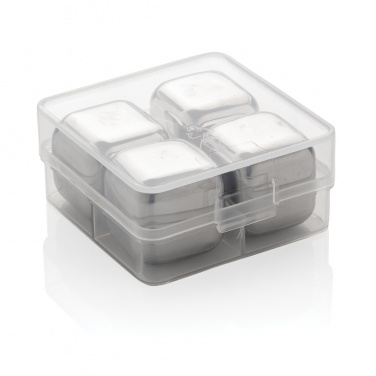 Logotrade promotional product picture of: Re-usable stainless steel ice cubes 4pc