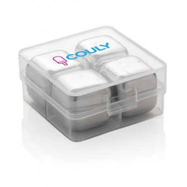 Logo trade corporate gifts picture of: Re-usable stainless steel ice cubes 4pc