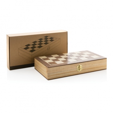 Logo trade promotional giveaway photo of: Luxury wooden foldable chess set