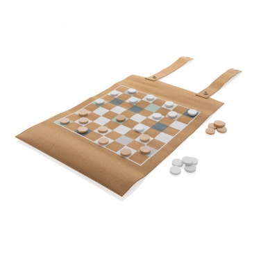 Logo trade corporate gifts picture of: Britton cork foldable backgammon and checkers game set