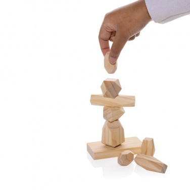 Logo trade promotional gifts image of: Ukiyo Crios wooden balancing rocks in pouch