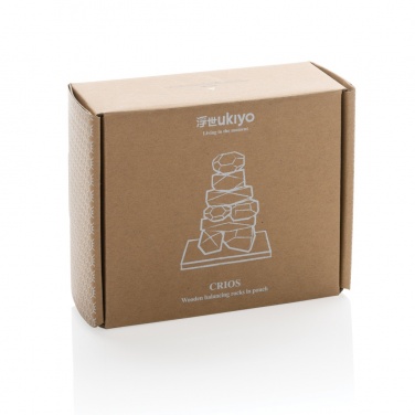 Logo trade advertising product photo of: Ukiyo Crios wooden balancing rocks in pouch