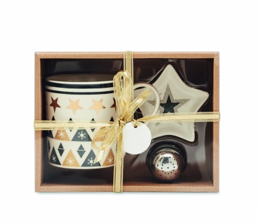 Logo trade business gift photo of: Mug mini plate filter in box