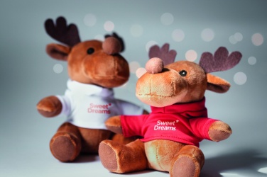 Logo trade corporate gift photo of: Plush reindeer with hoodie