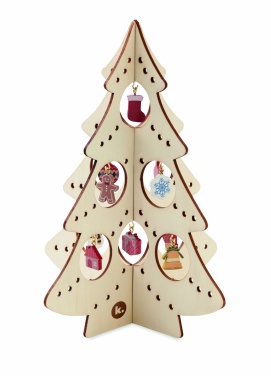 Logo trade promotional merchandise image of: Wooden Xmas tree decoration