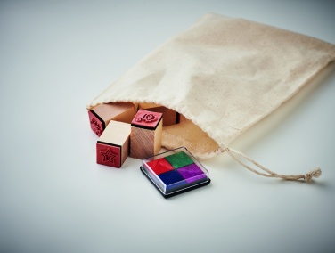 Logo trade promotional items picture of: 8 wooden Christmas stamps set