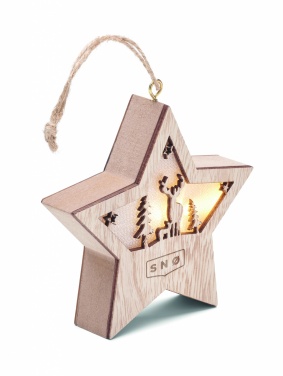 Logotrade promotional item picture of: MDF star with light