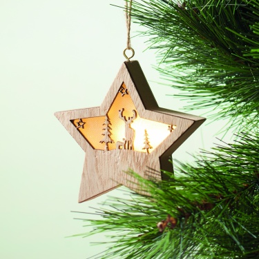 Logo trade advertising products picture of: MDF star with light