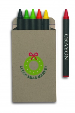 Logo trade business gifts image of: Carton of 6 wax crayons