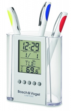 Logo trade business gift photo of: Pen holder with calendar