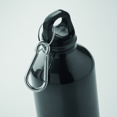 Logotrade promotional products photo of: 500 ml single-walled water bottle made of recycled aluminum with a carabiner