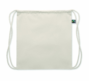 Logo trade promotional gifts image of: Drawstring bag Fairtrade
