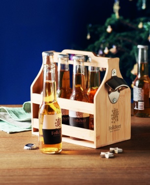 Logo trade promotional gift photo of: 6 beer crate in bamboo