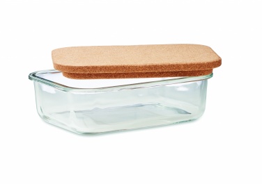 Logo trade advertising products image of: Glass lunch box with cork lid