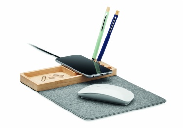 Logotrade promotional gift image of: Wireless charger in bamboo 15W