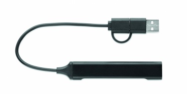 Logo trade promotional items image of: USB 4 port hub 19 cm
