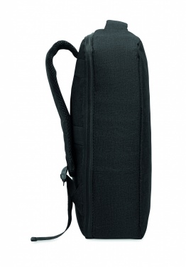 Logo trade business gift photo of: A safe 15-inch laptop backpack made of 300D RPET with a 210D RPET lining and customizable printing.