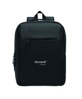 Logo trade promotional gift photo of: Slim 15 inch laptop backpack made of 600D RPET polyester with a 210D lining and customizable printing