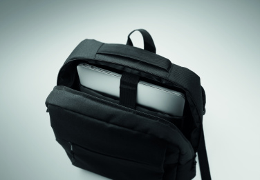 Logotrade promotional gift image of: Slim 15 inch laptop backpack made of 600D RPET polyester with a 210D lining and customizable printing