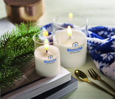 Logo trade promotional items image of: LED wax candle in glass holder
